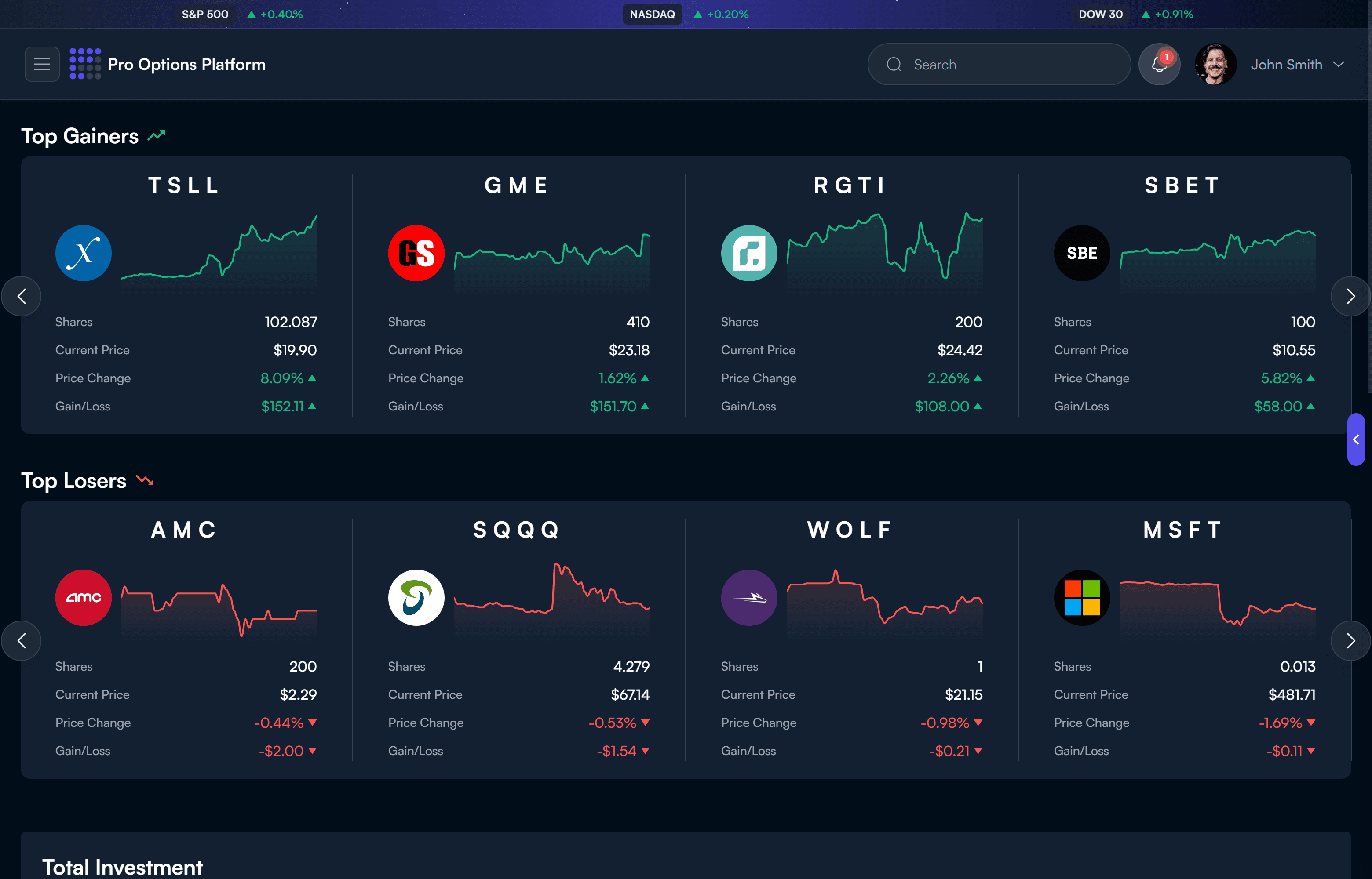Top Gainers & Losers